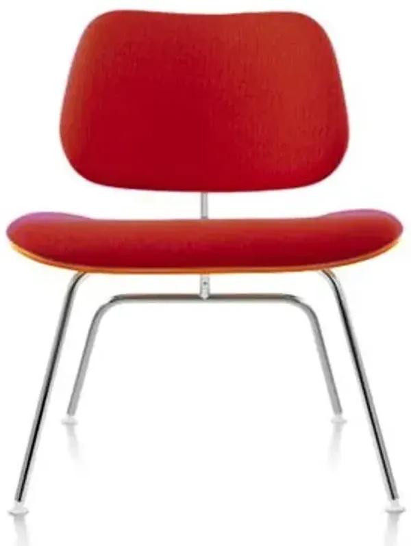 Eames Molded Plywood Lounge Chair with Metal Legs, Upholstered