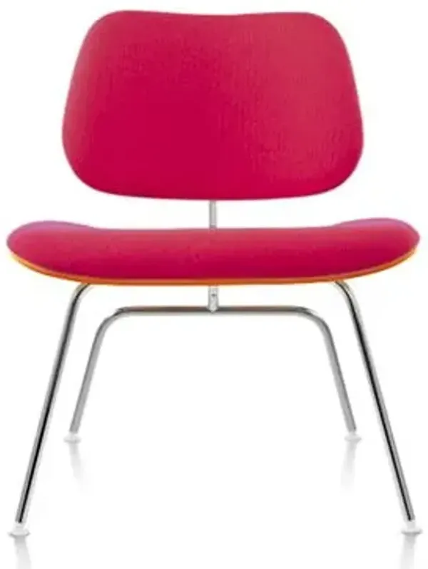 Eames Molded Plywood Lounge Chair with Metal Legs, Upholstered