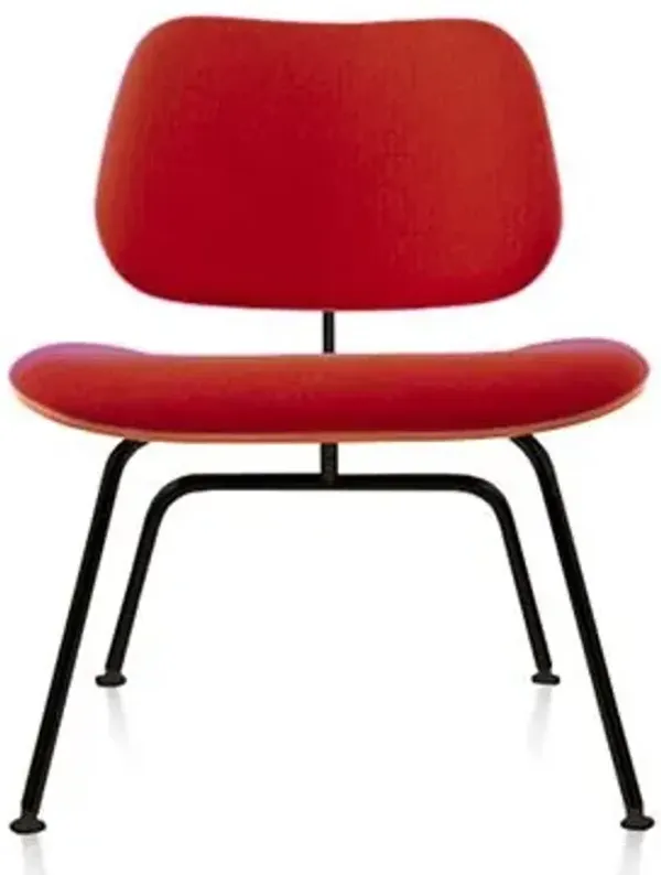 Eames Molded Plywood Lounge Chair with Metal Legs, Upholstered