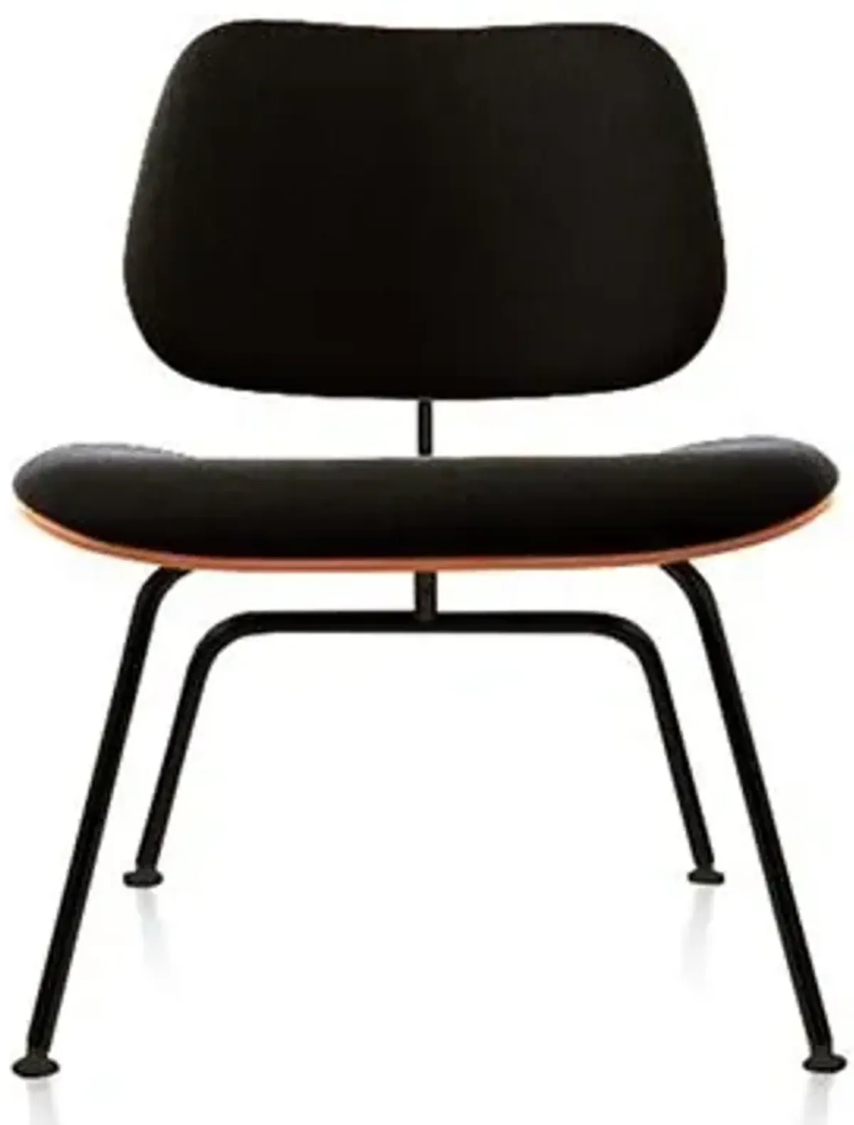 Eames Molded Plywood Lounge Chair with Metal Legs, Upholstered
