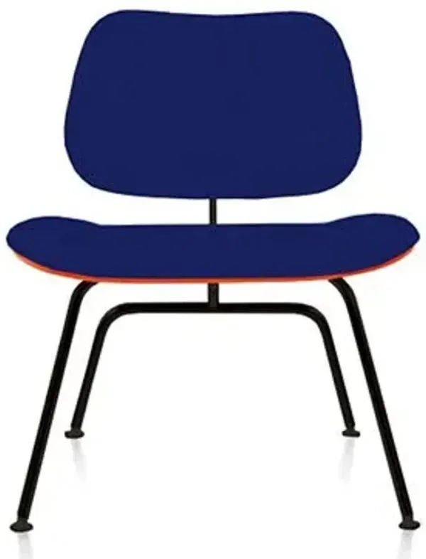 Eames Molded Plywood Lounge Chair with Metal Legs, Upholstered