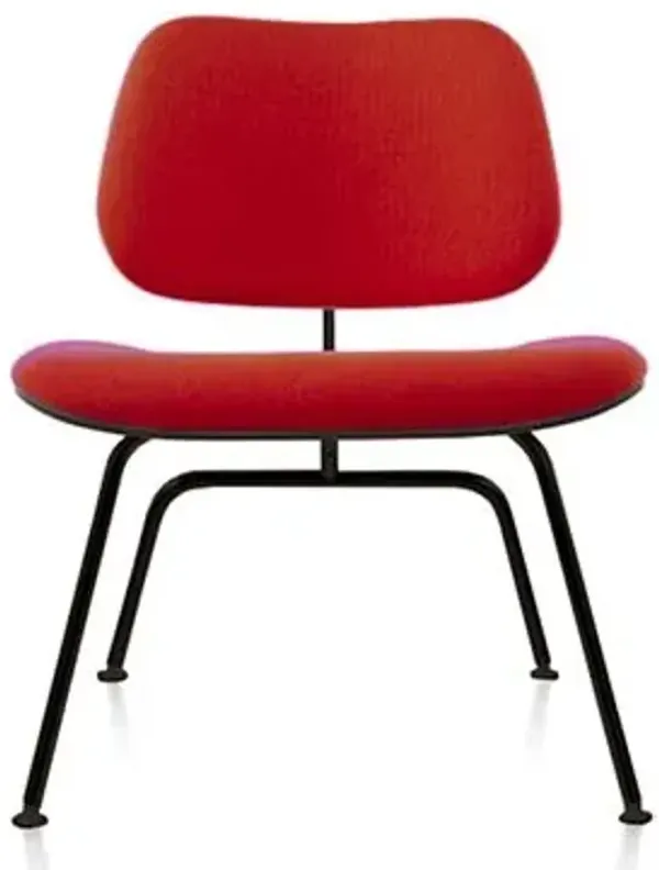 Eames Molded Plywood Lounge Chair with Metal Legs, Upholstered