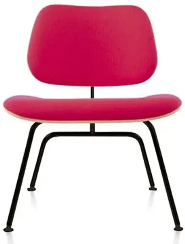 Eames Molded Plywood Lounge Chair with Metal Legs, Upholstered