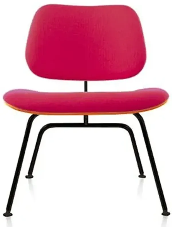 Eames Molded Plywood Lounge Chair with Metal Legs, Upholstered