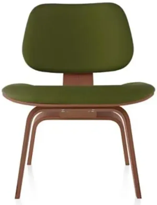 Eames Molded Plywood Lounge Chair with Wood Legs, Upholstered