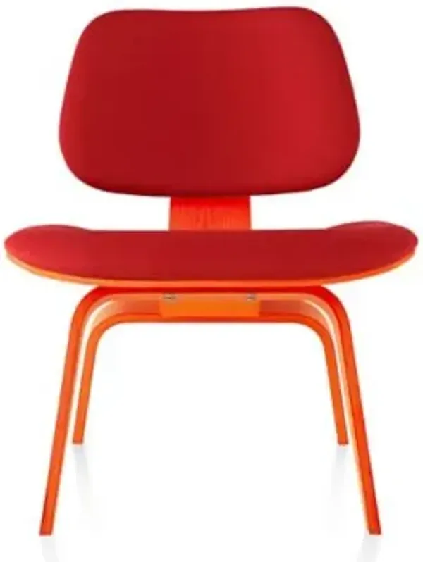Eames Molded Plywood Lounge Chair with Wood Legs, Upholstered