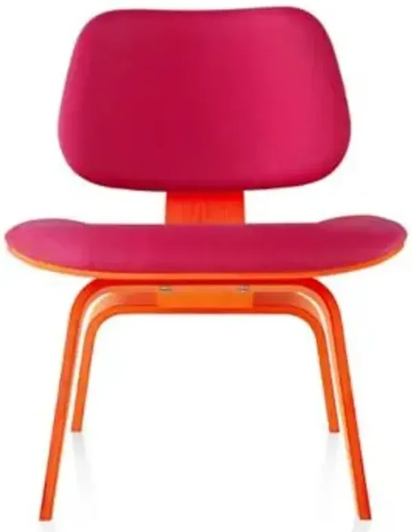 Eames Molded Plywood Lounge Chair with Wood Legs, Upholstered