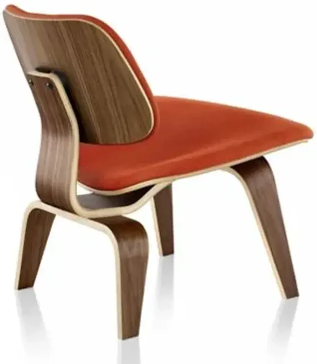 Eames Molded Plywood Lounge Chair with Wood Legs, Upholstered