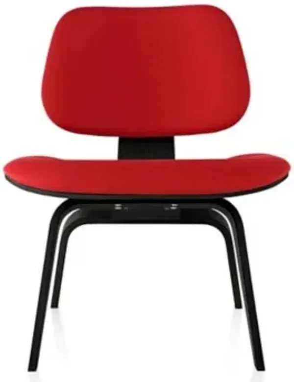 Eames Molded Plywood Lounge Chair with Wood Legs, Upholstered