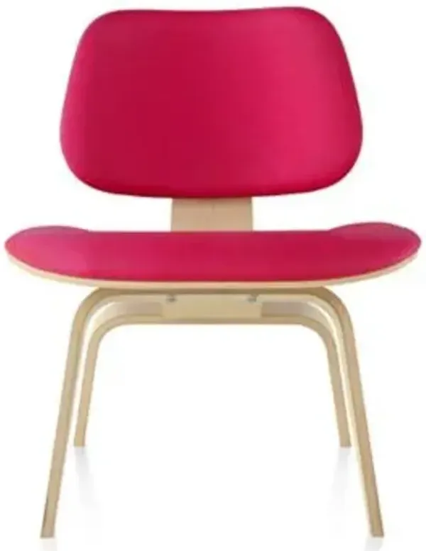 Eames Molded Plywood Lounge Chair with Wood Legs, Upholstered