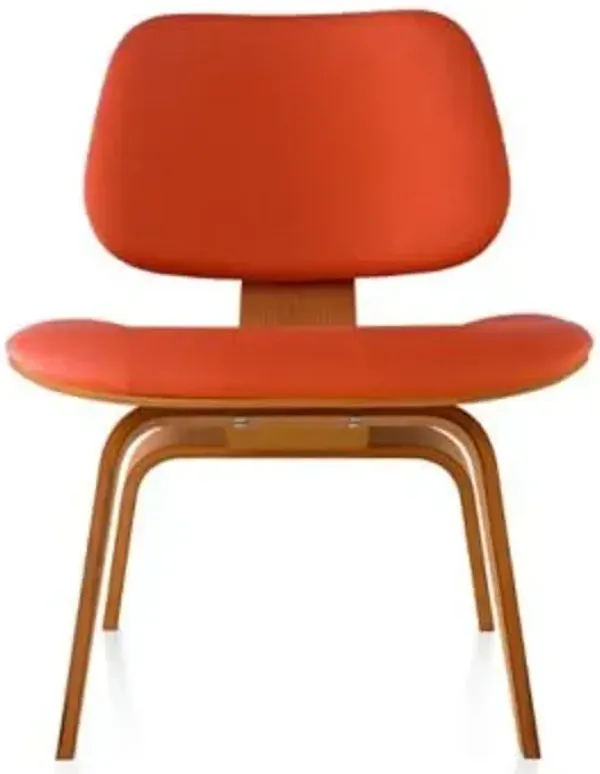 Eames Molded Plywood Lounge Chair with Wood Legs, Upholstered