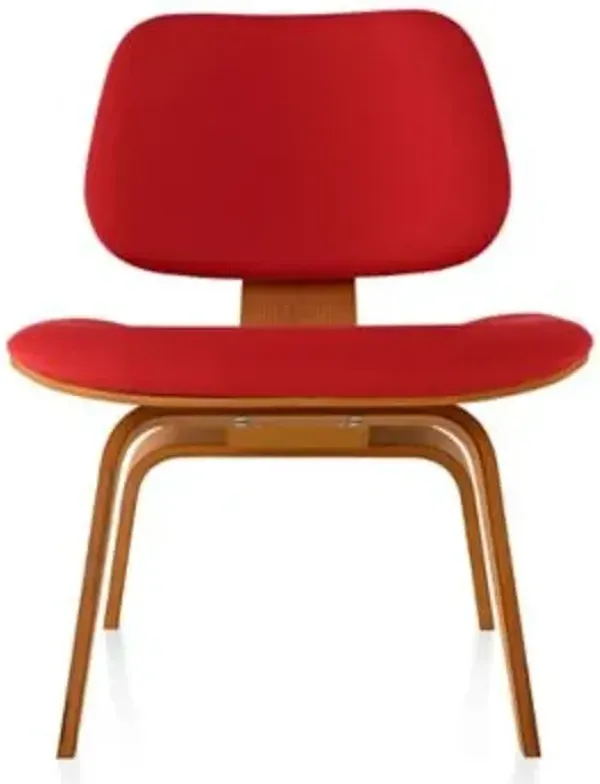 Eames Molded Plywood Lounge Chair with Wood Legs, Upholstered