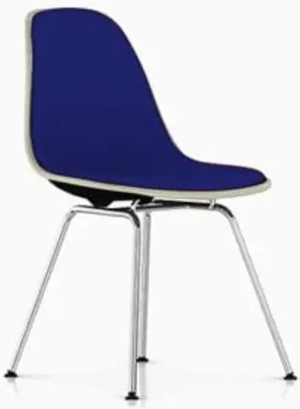 Eames Molded Plastic Side Chair with 4-Leg Base, Upholstered