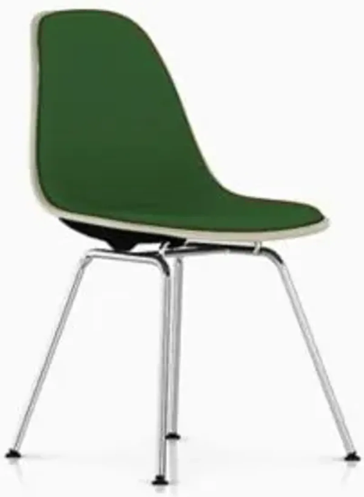 Eames Molded Plastic Side Chair with 4-Leg Base, Upholstered
