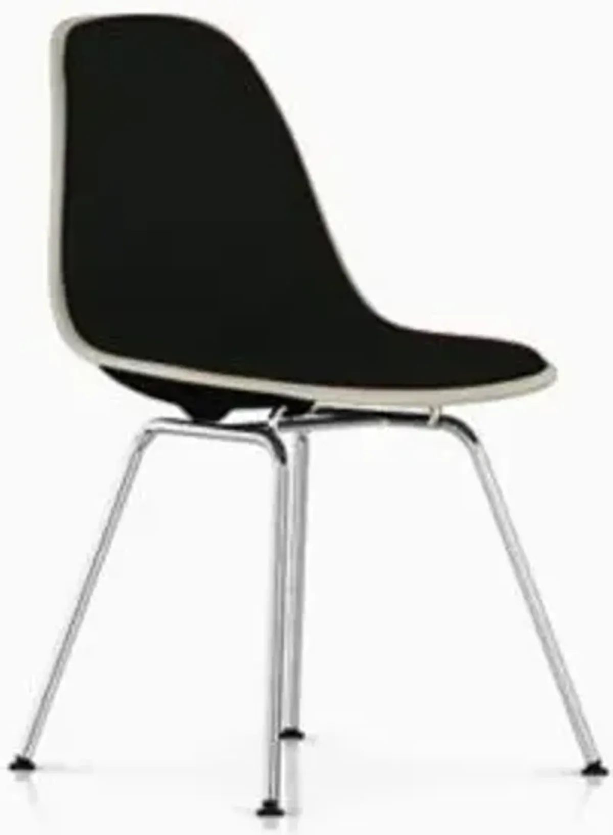 Eames Molded Plastic Side Chair with 4-Leg Base, Upholstered