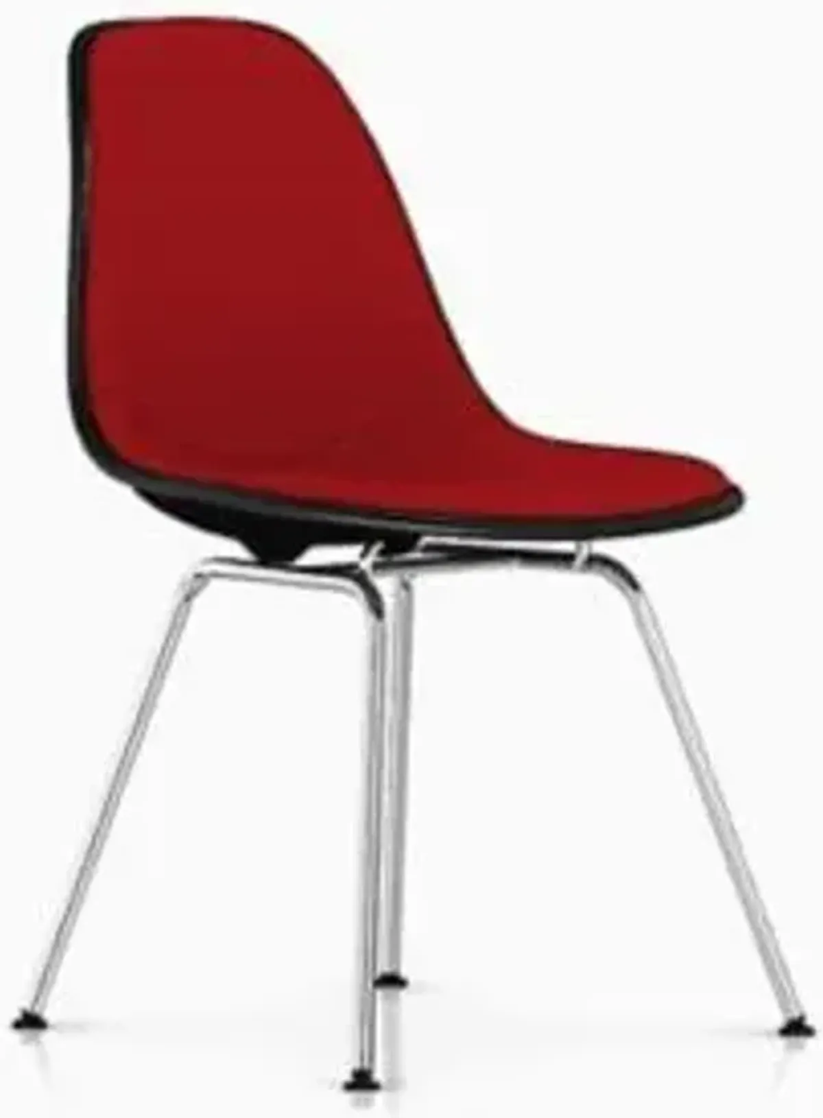 Eames Molded Plastic Side Chair with 4-Leg Base, Upholstered