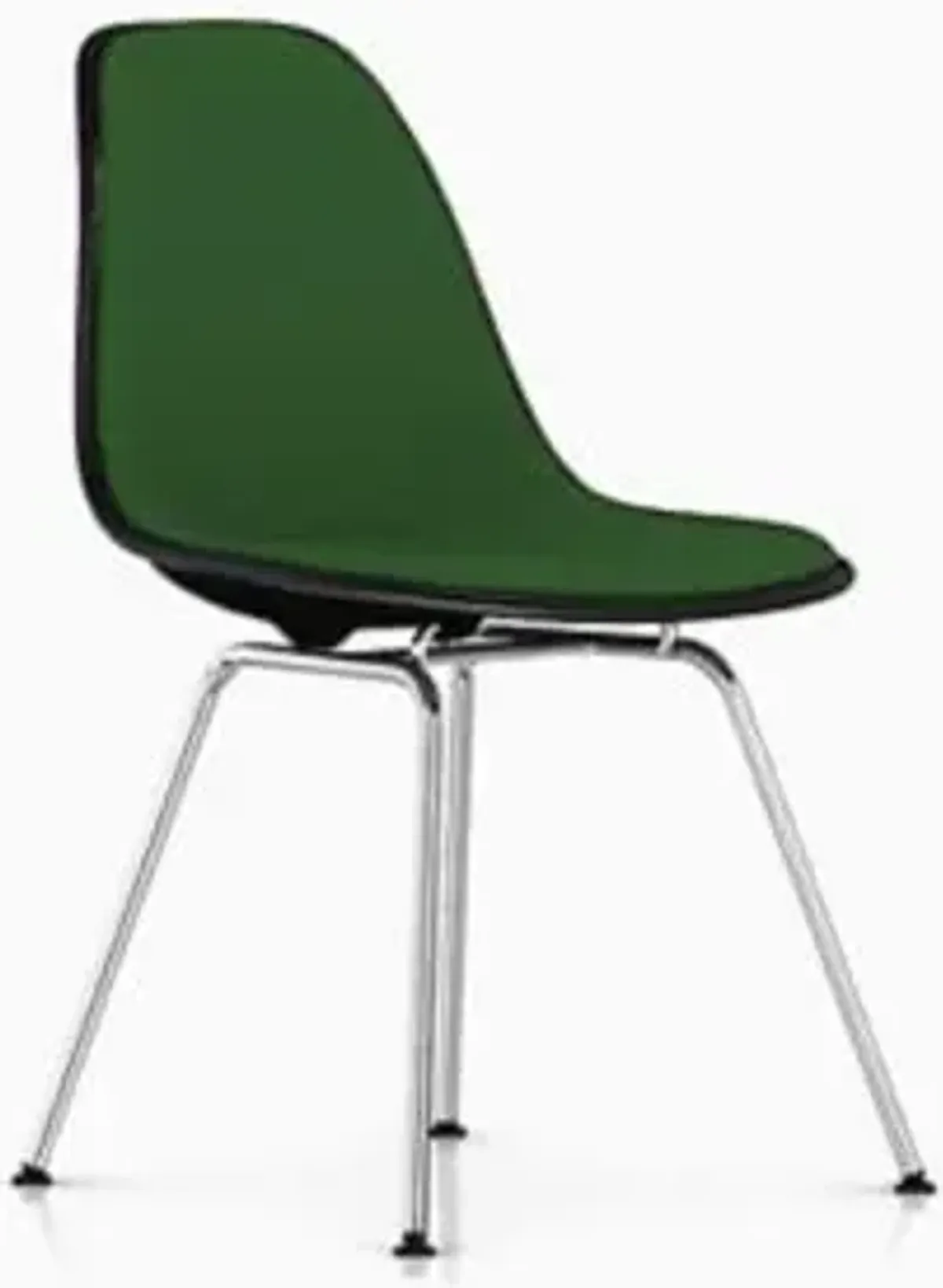 Eames Molded Plastic Side Chair with 4-Leg Base, Upholstered