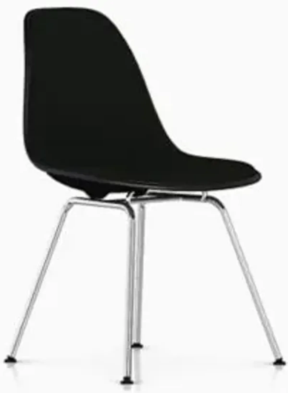 Eames Molded Plastic Side Chair with 4-Leg Base, Upholstered