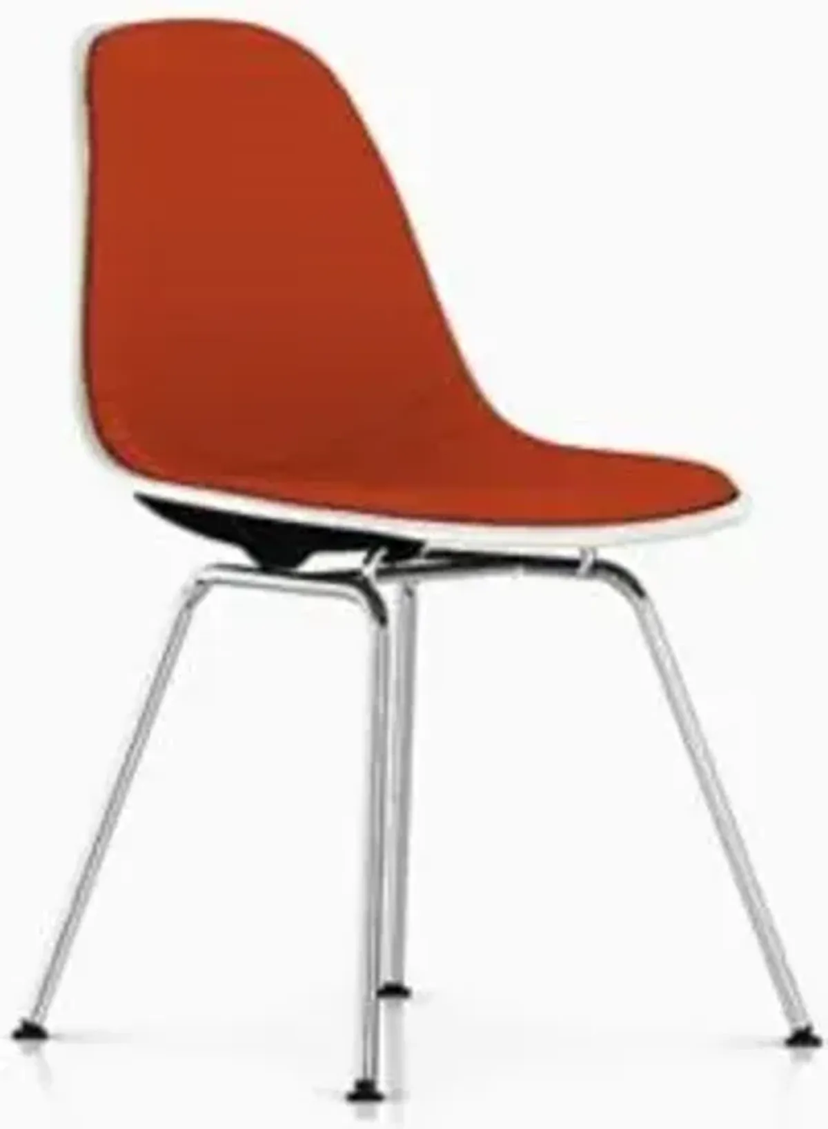 Eames Molded Plastic Side Chair with 4-Leg Base, Upholstered