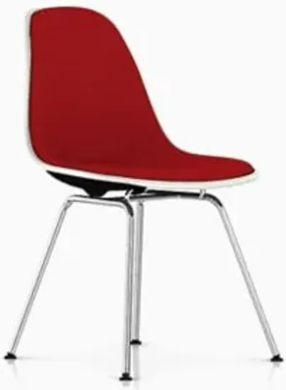 Eames Molded Plastic Side Chair with 4-Leg Base, Upholstered
