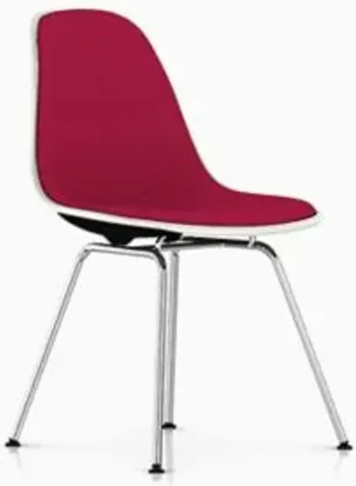 Eames Molded Plastic Side Chair with 4-Leg Base, Upholstered