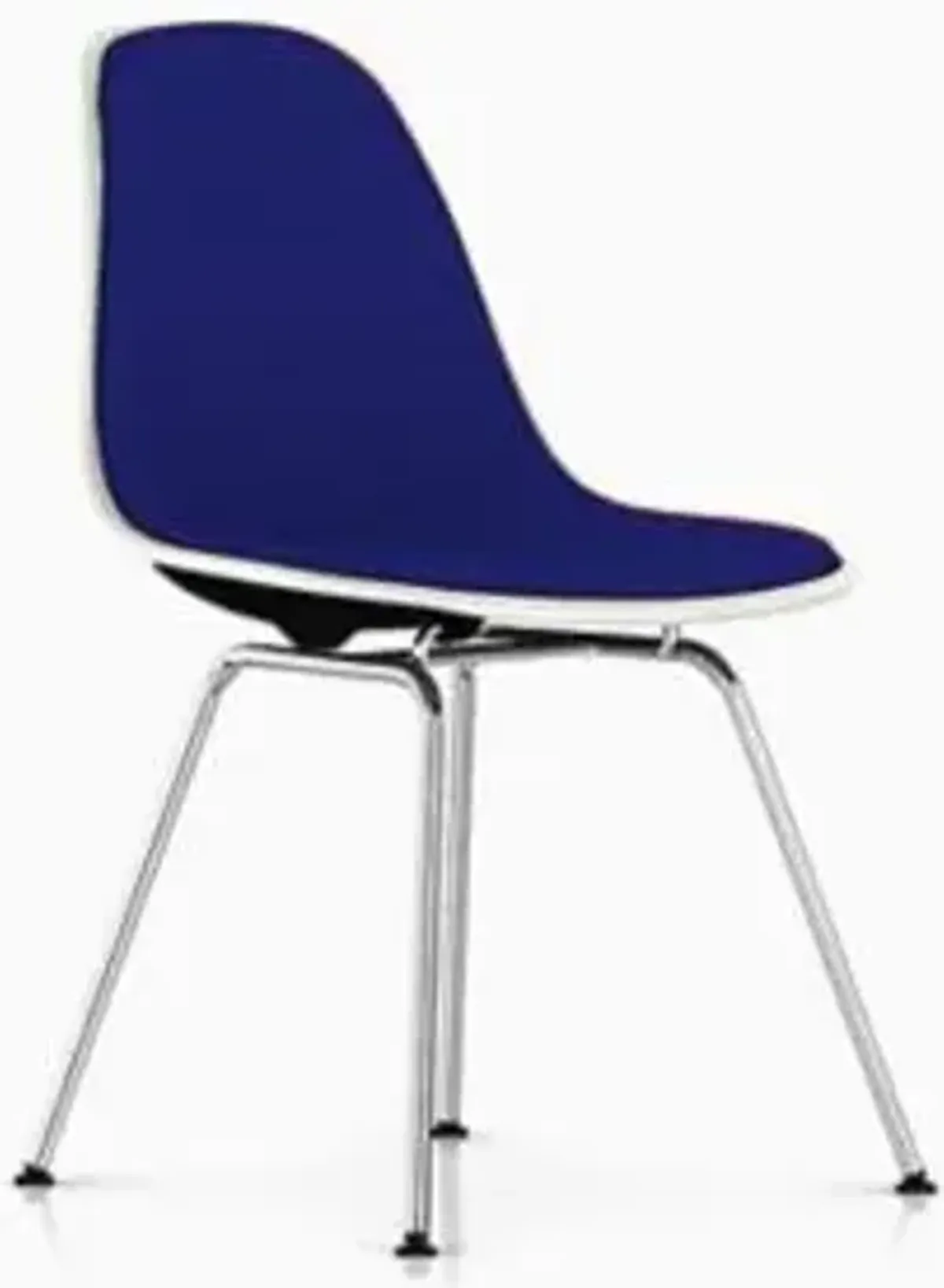 Eames Molded Plastic Side Chair with 4-Leg Base, Upholstered