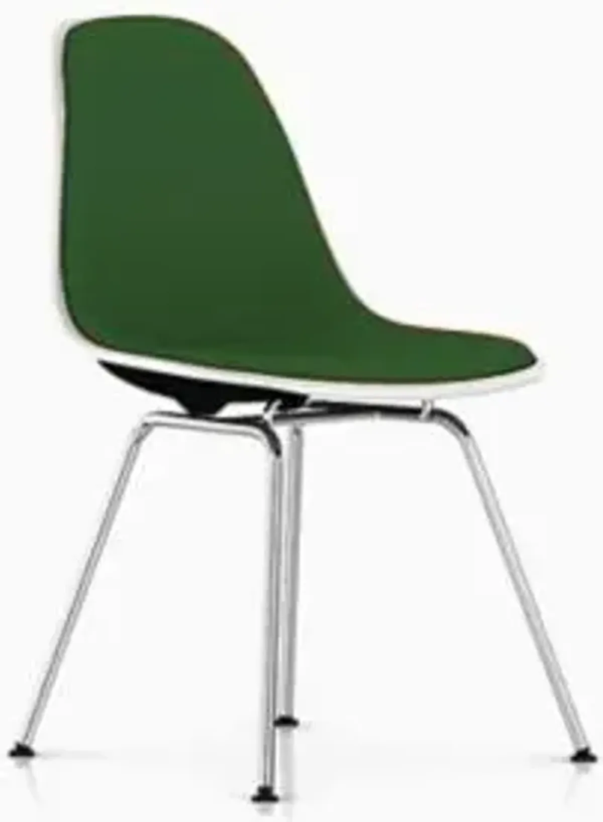 Eames Molded Plastic Side Chair with 4-Leg Base, Upholstered