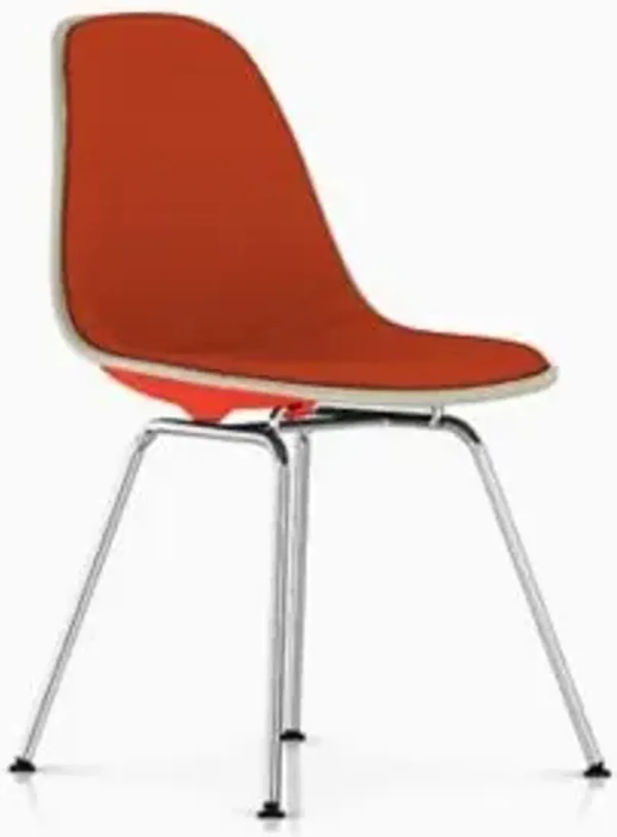 Eames Molded Plastic Side Chair with 4-Leg Base, Upholstered
