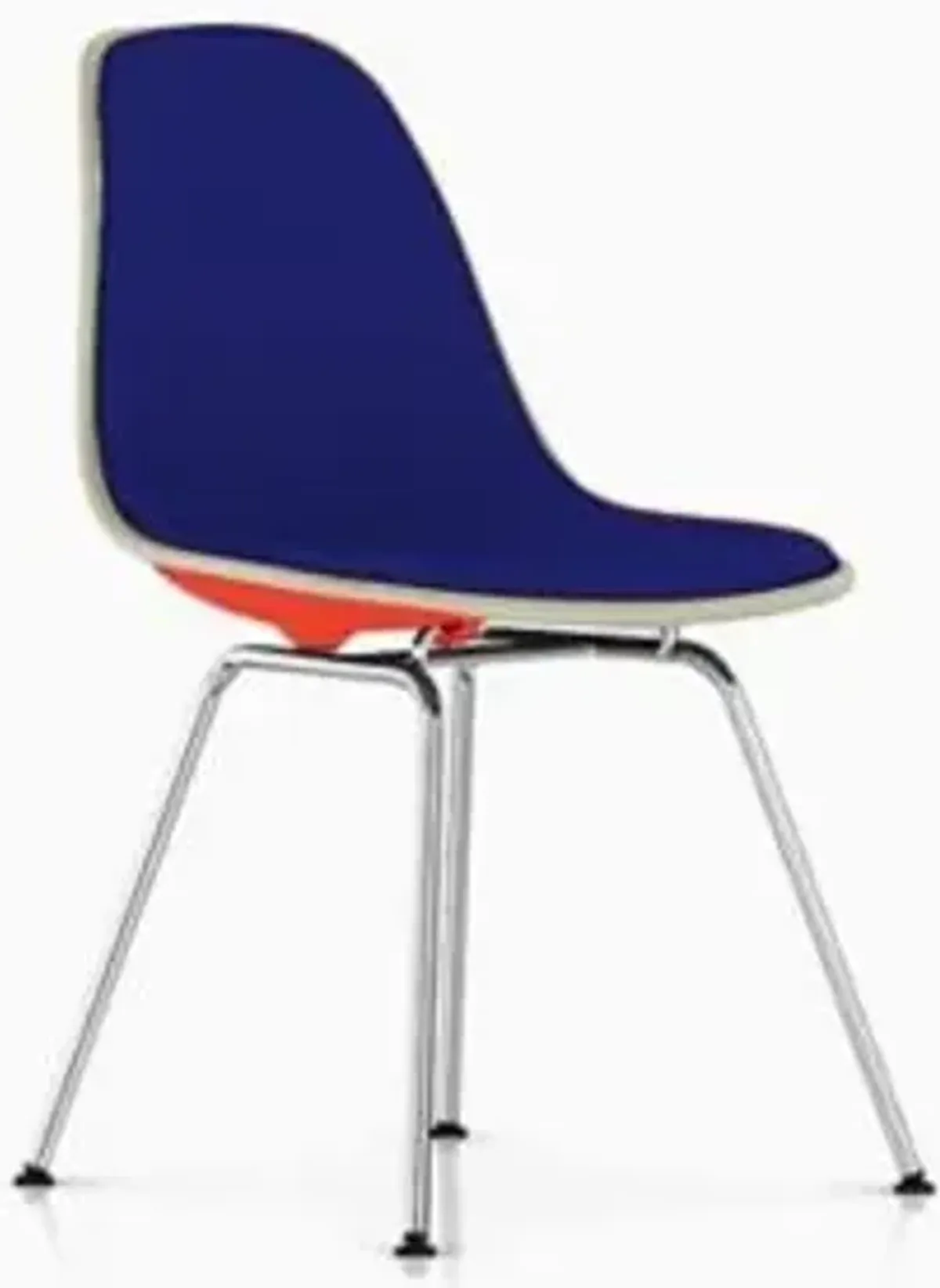 Eames Molded Plastic Side Chair with 4-Leg Base, Upholstered