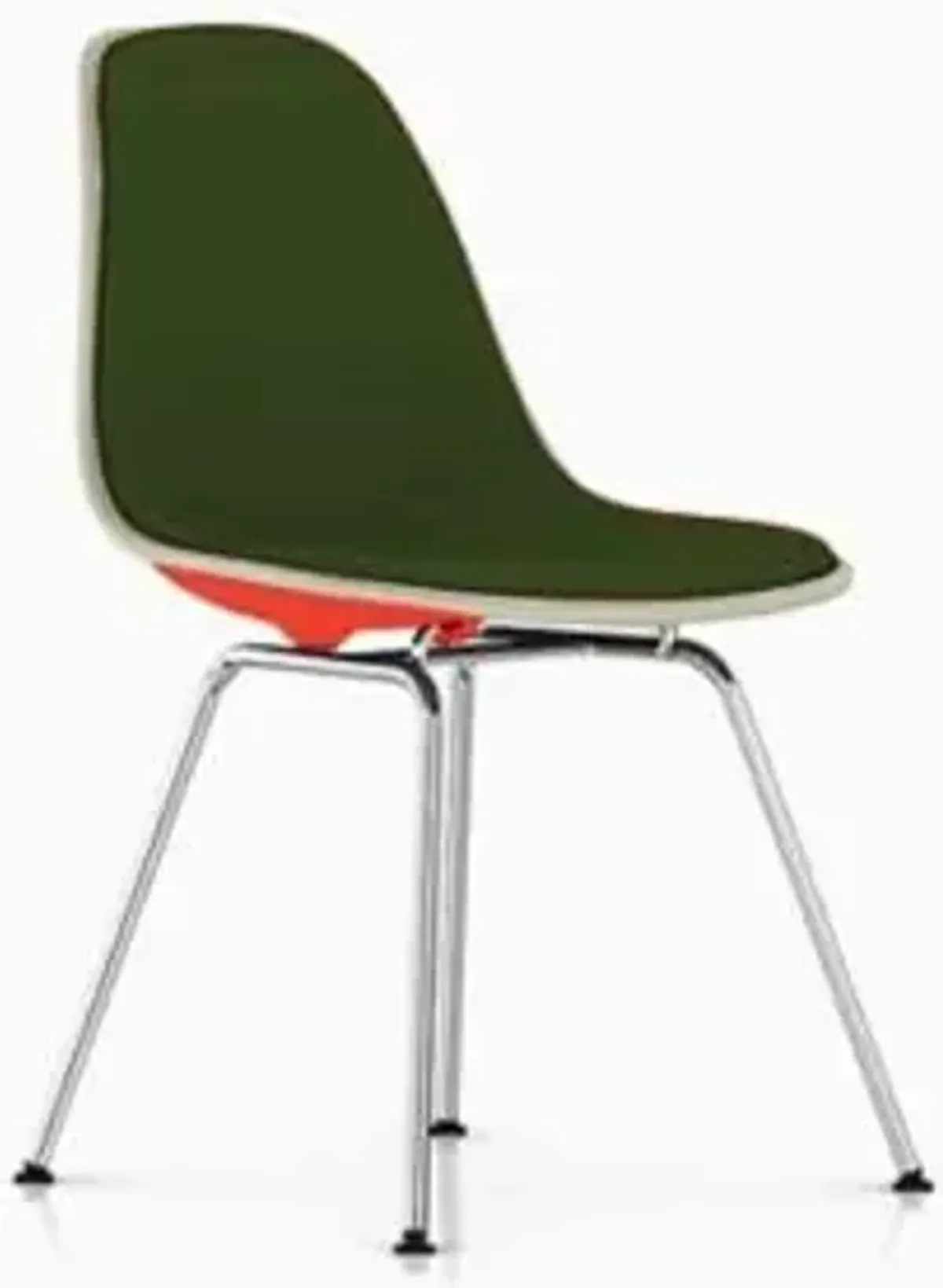 Eames Molded Plastic Side Chair with 4-Leg Base, Upholstered