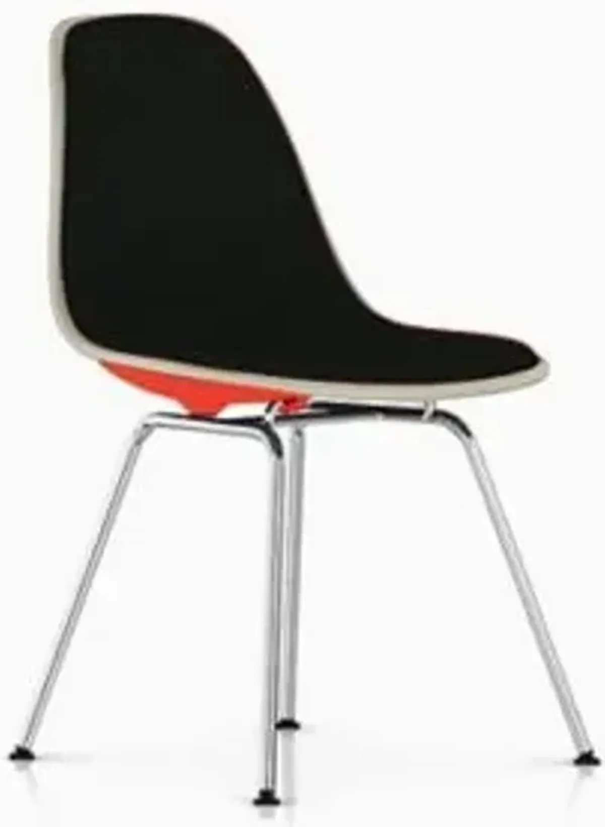 Eames Molded Plastic Side Chair with 4-Leg Base, Upholstered