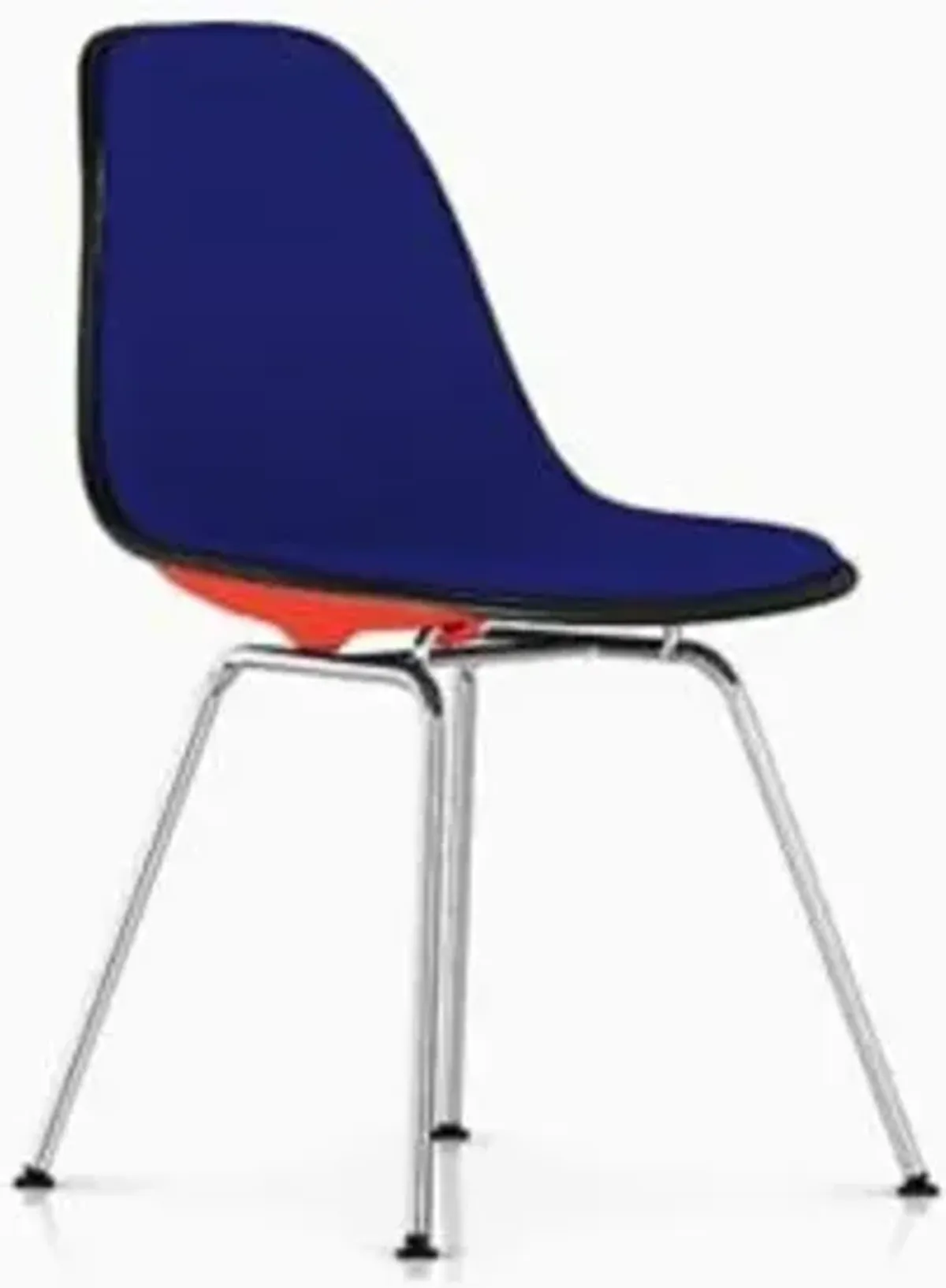 Eames Molded Plastic Side Chair with 4-Leg Base, Upholstered