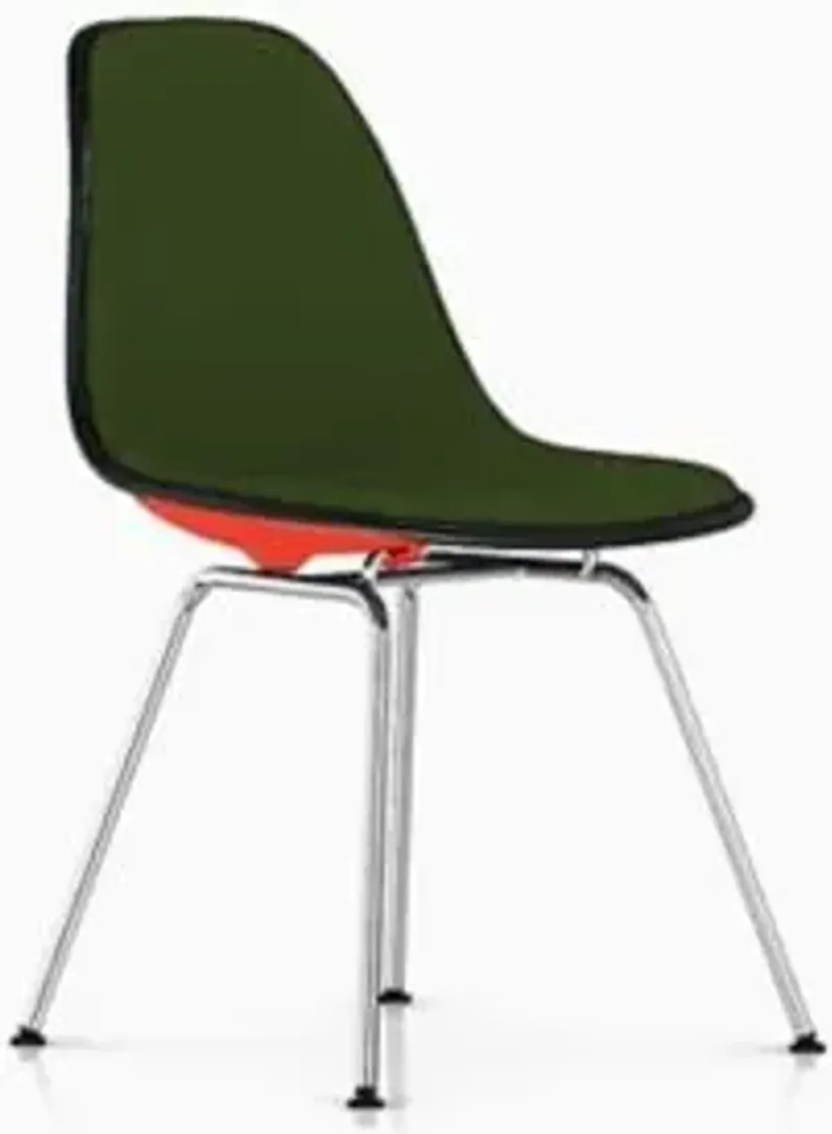 Eames Molded Plastic Side Chair with 4-Leg Base, Upholstered