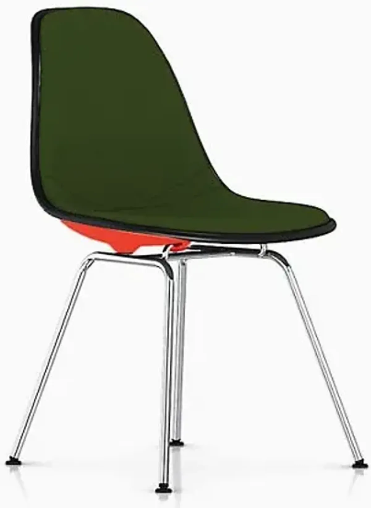 Eames Molded Plastic Side Chair with 4-Leg Base, Upholstered