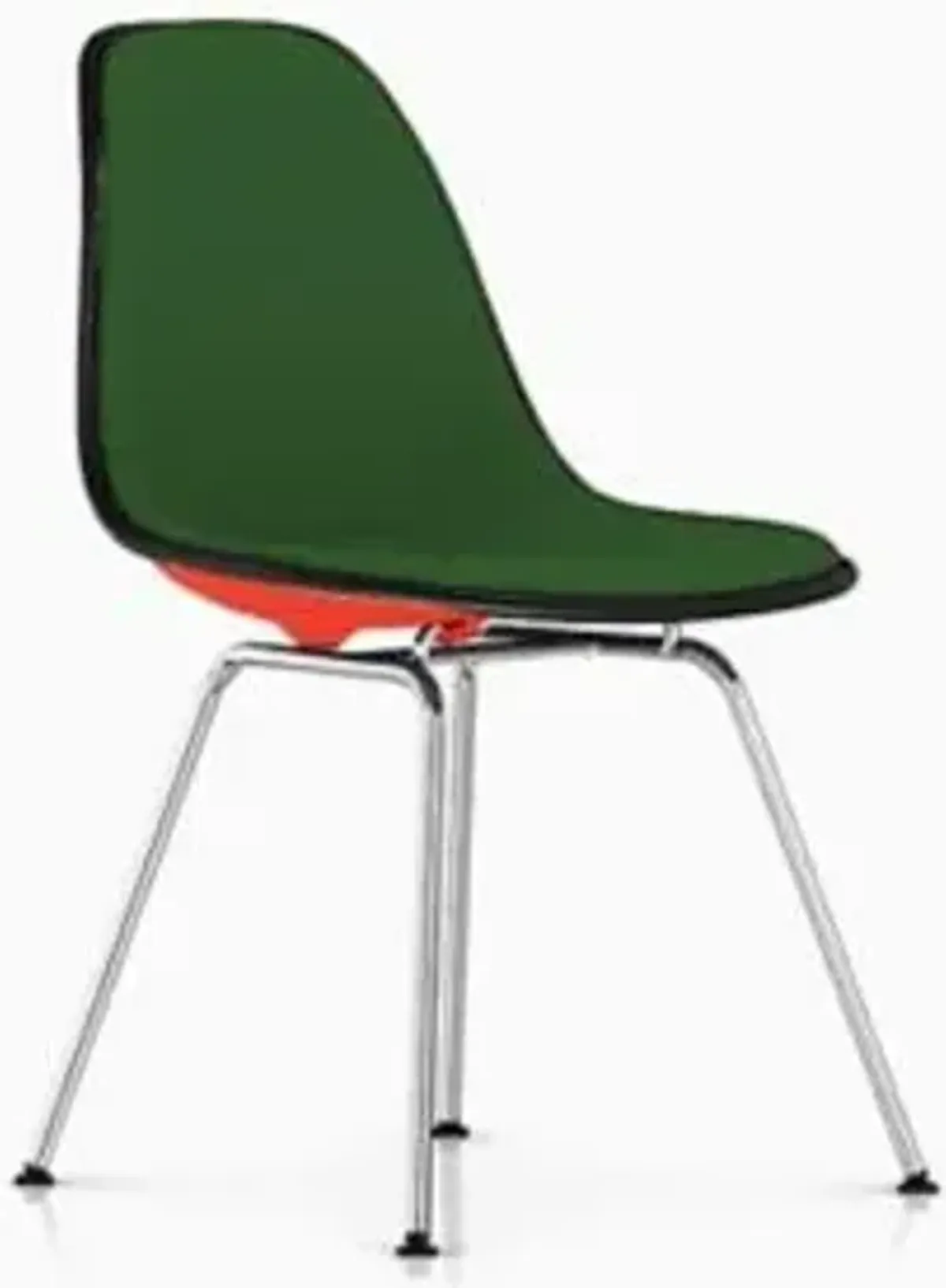 Eames Molded Plastic Side Chair with 4-Leg Base, Upholstered