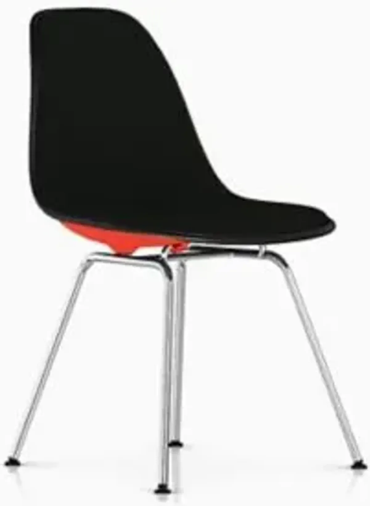 Eames Molded Plastic Side Chair with 4-Leg Base, Upholstered