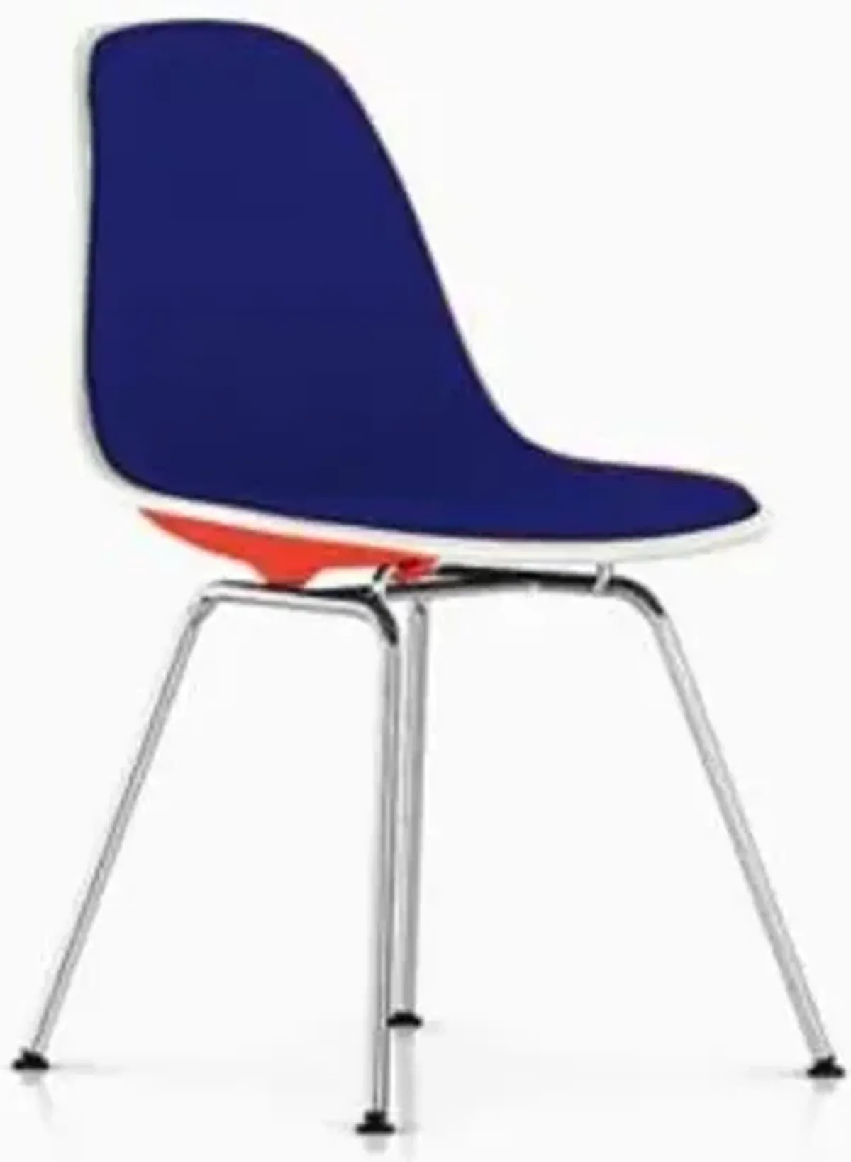 Eames Molded Plastic Side Chair with 4-Leg Base, Upholstered