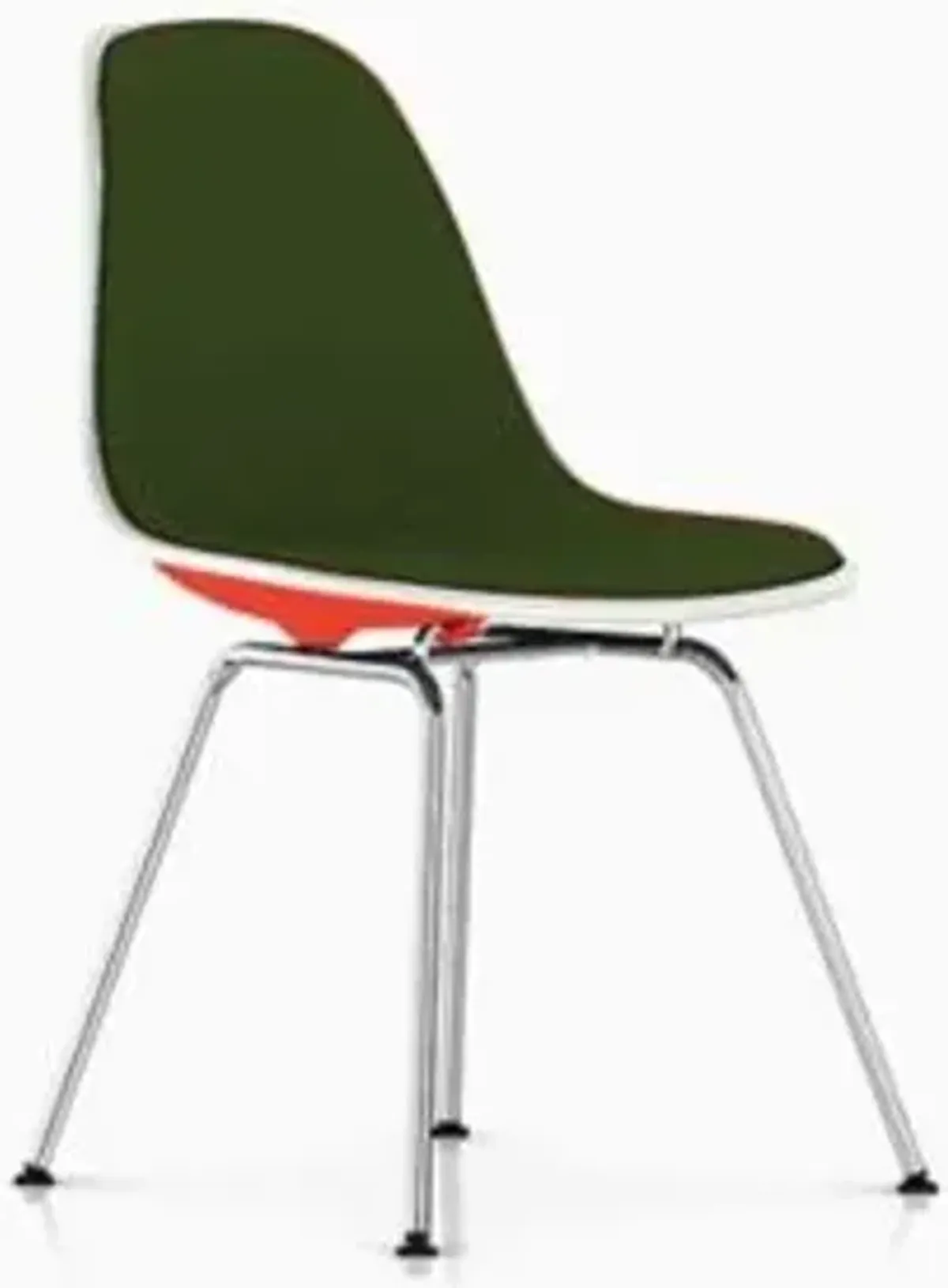 Eames Molded Plastic Side Chair with 4-Leg Base, Upholstered