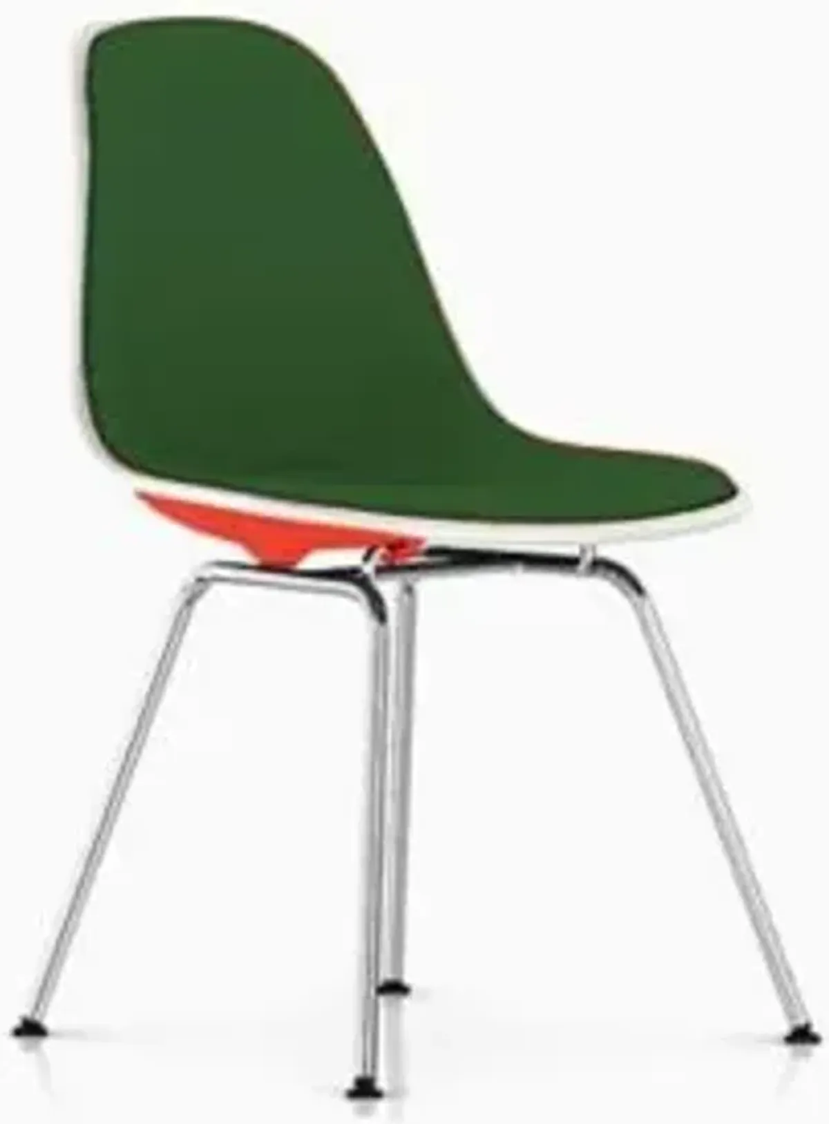 Eames Molded Plastic Side Chair with 4-Leg Base, Upholstered