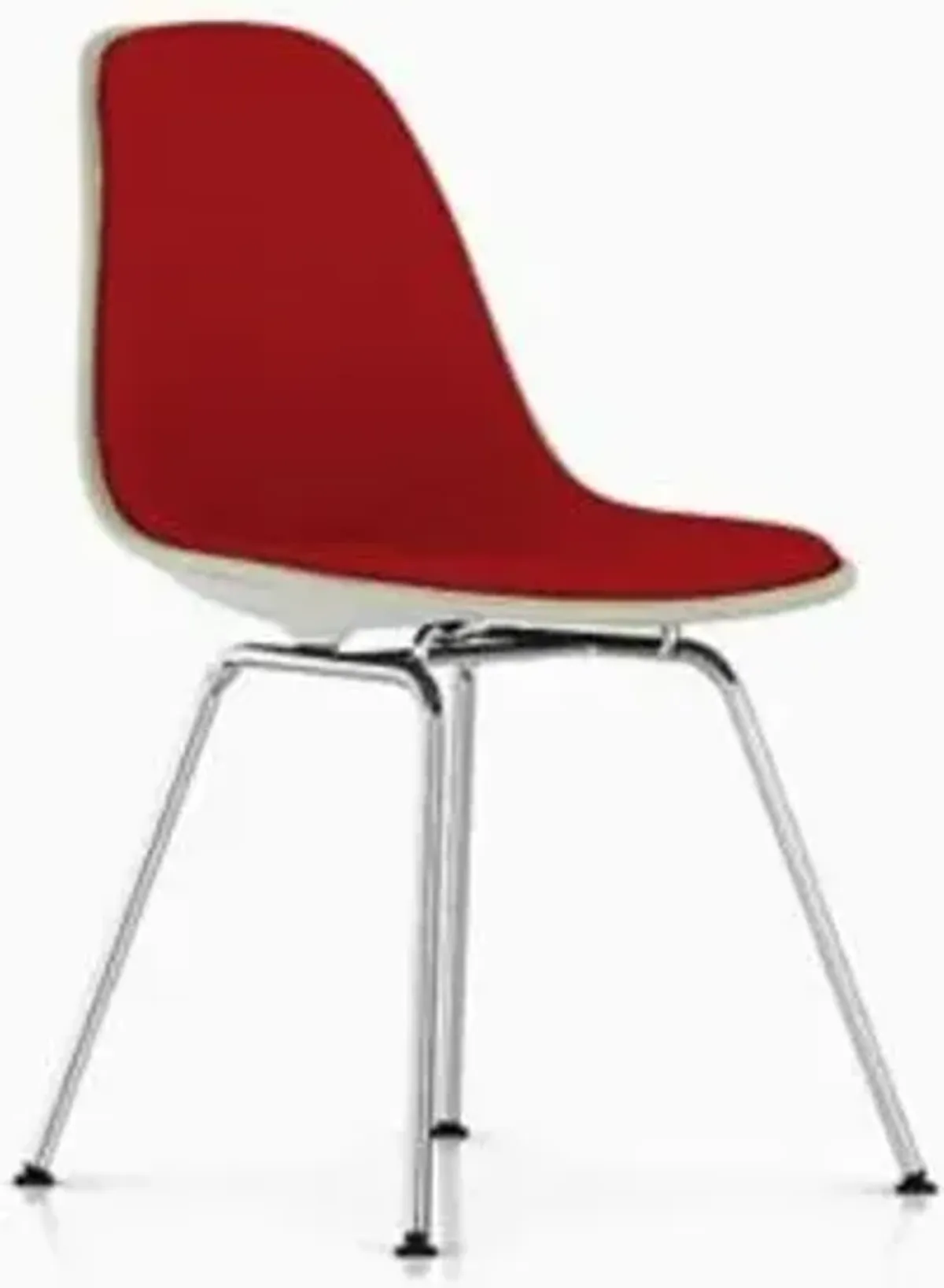 Eames Molded Plastic Side Chair with 4-Leg Base, Upholstered