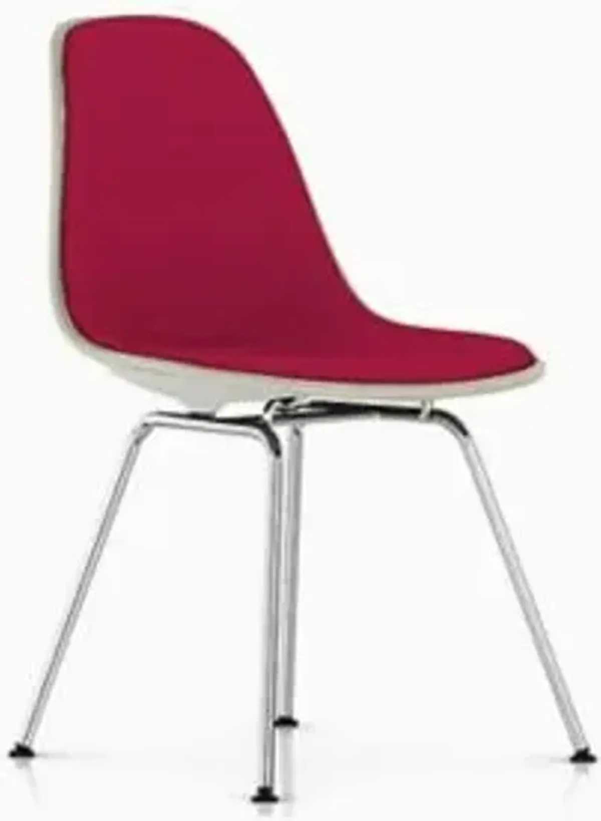 Eames Molded Plastic Side Chair with 4-Leg Base, Upholstered