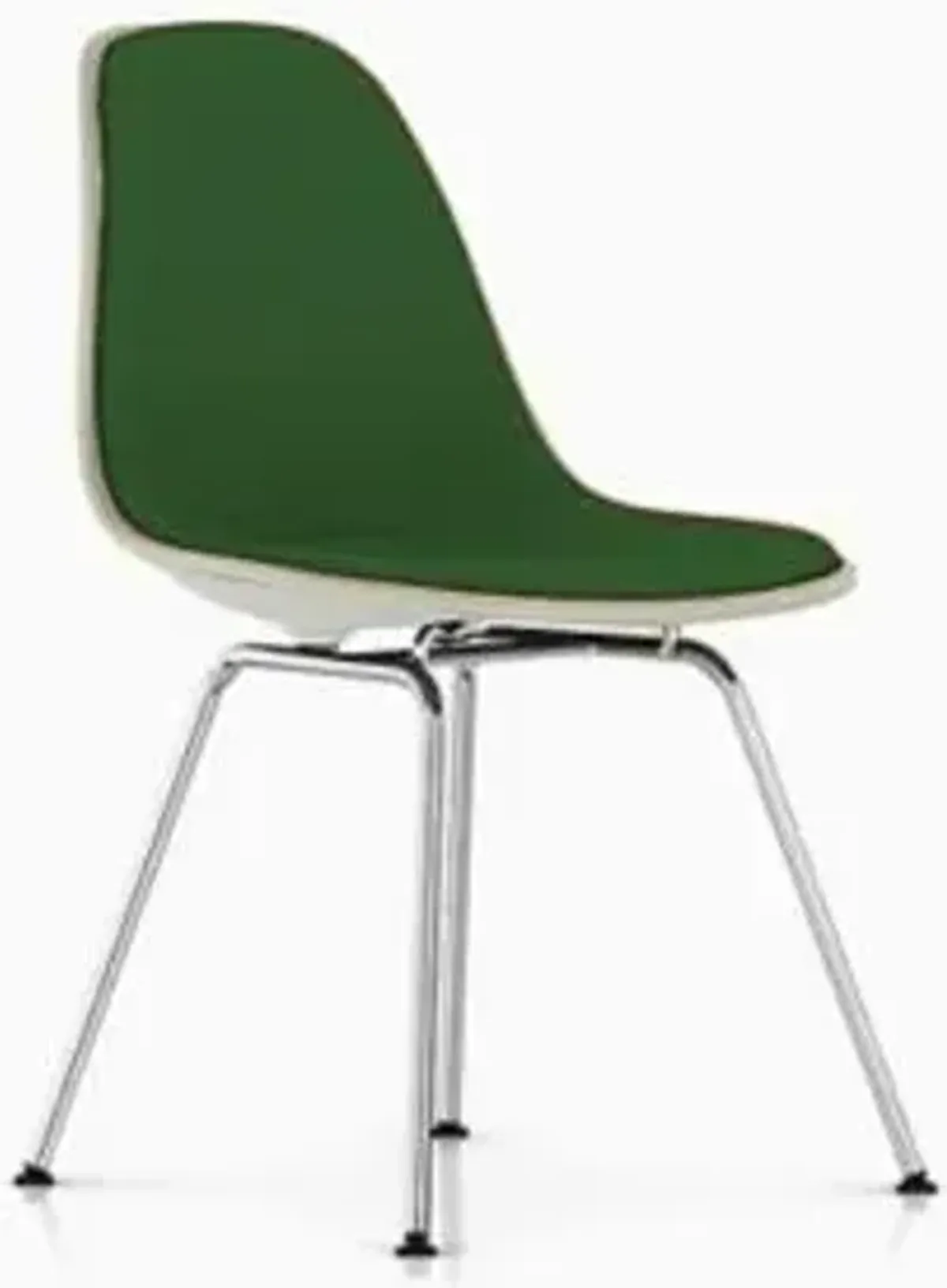 Eames Molded Plastic Side Chair with 4-Leg Base, Upholstered