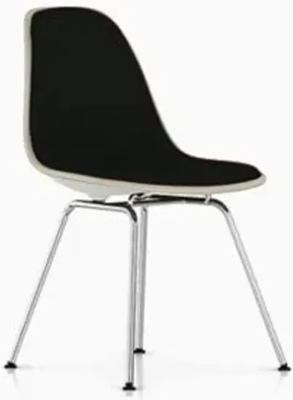 Eames Molded Plastic Side Chair with 4-Leg Base, Upholstered