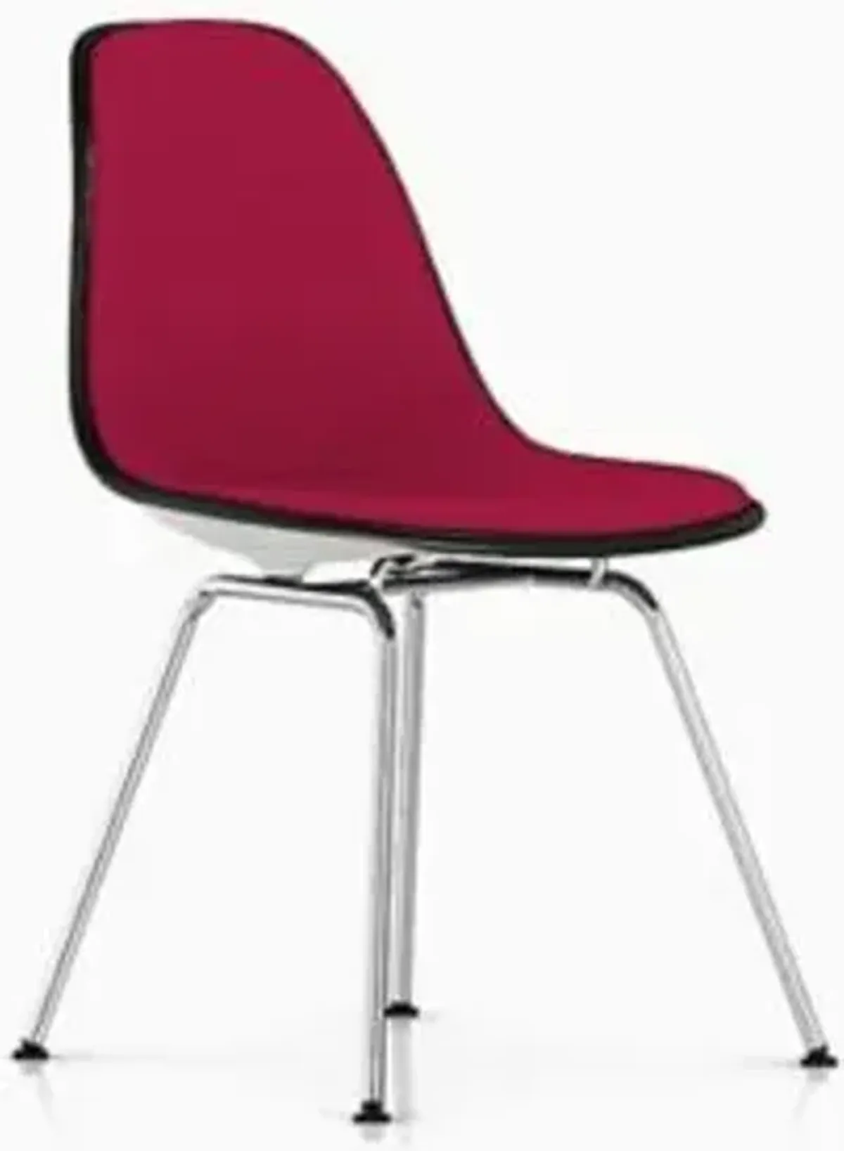 Eames Molded Plastic Side Chair with 4-Leg Base, Upholstered