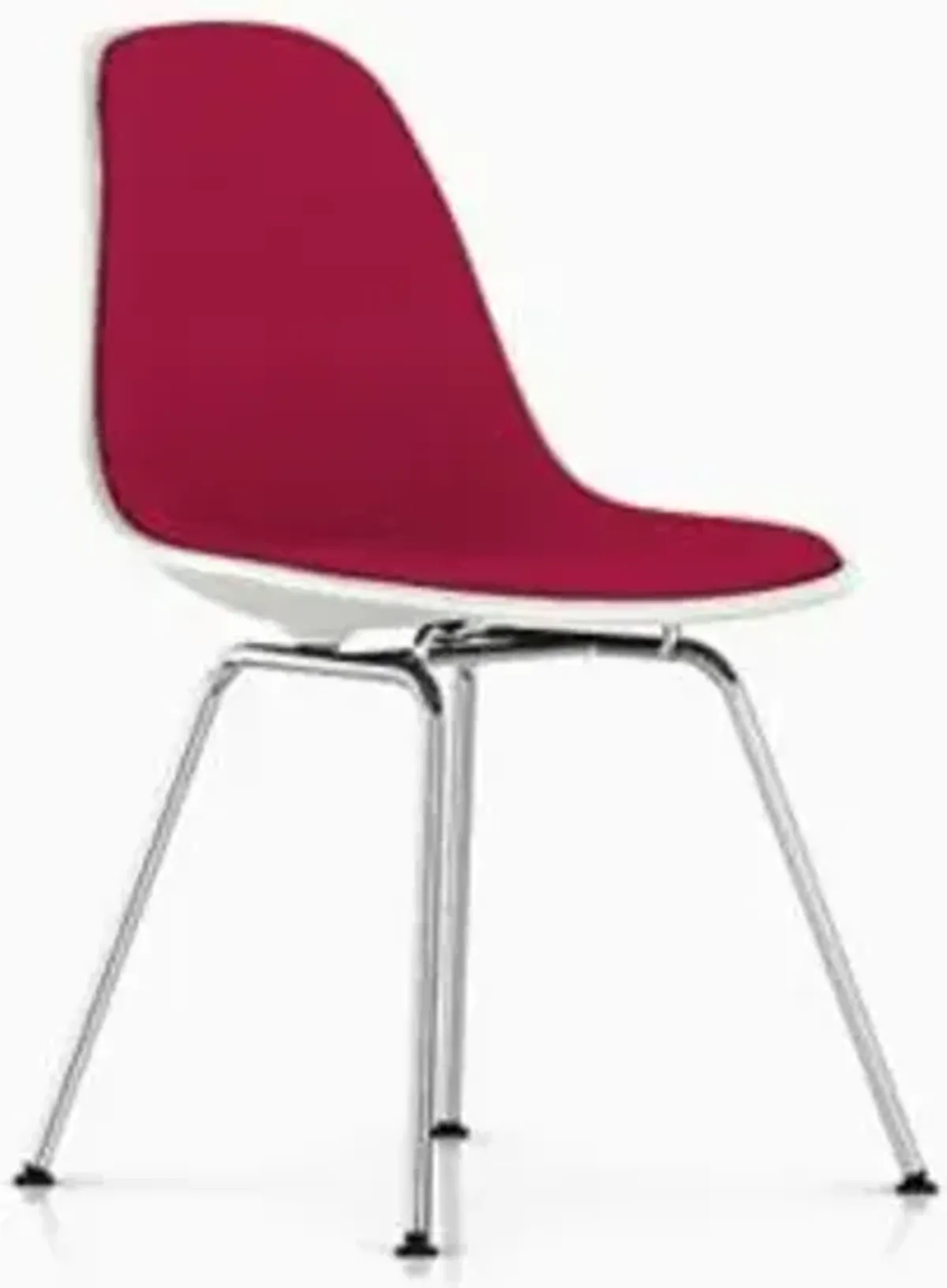 Eames Molded Plastic Side Chair with 4-Leg Base, Upholstered