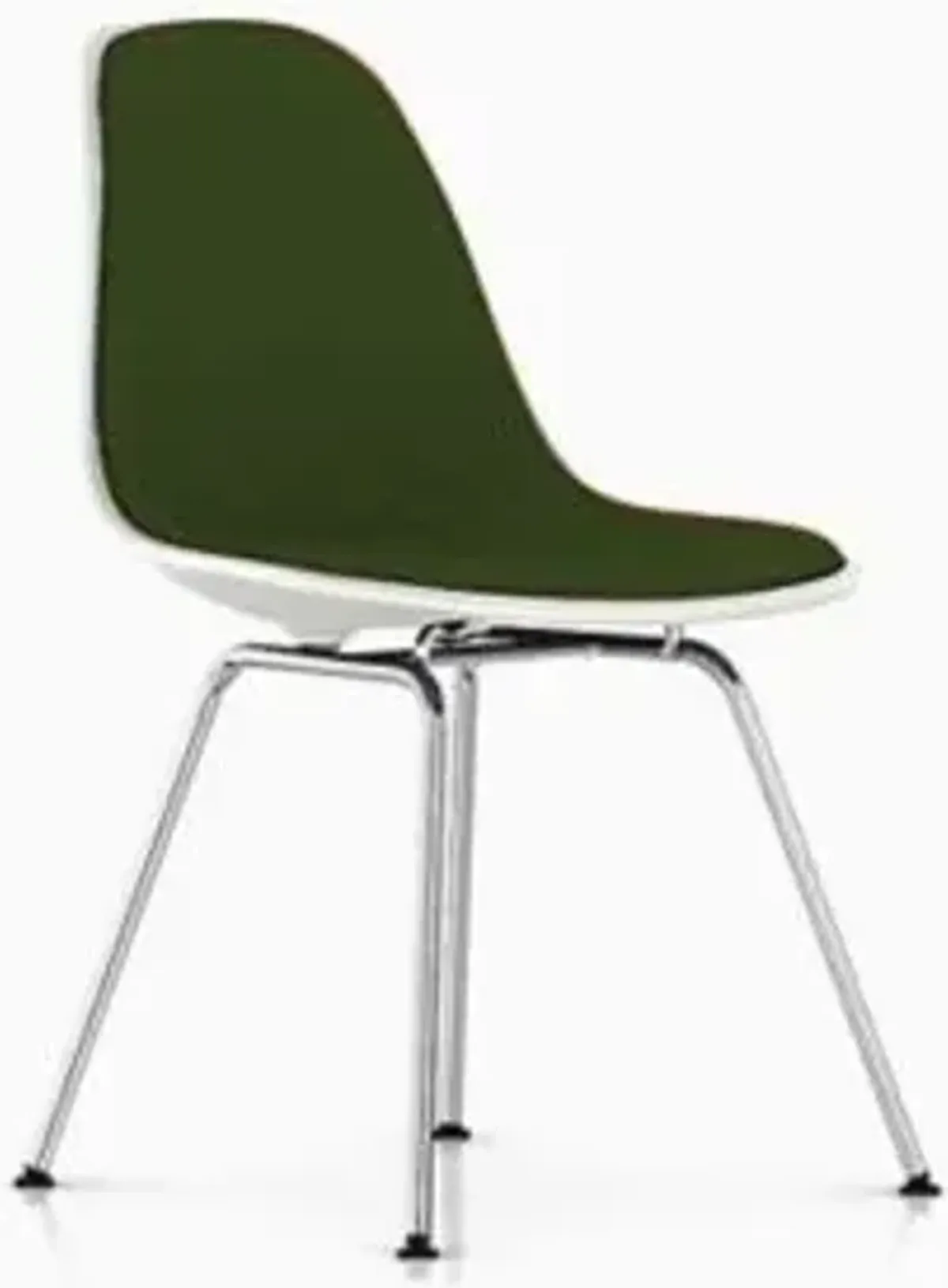 Eames Molded Plastic Side Chair with 4-Leg Base, Upholstered