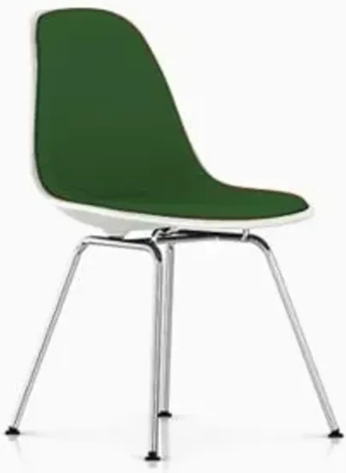 Eames Molded Plastic Side Chair with 4-Leg Base, Upholstered