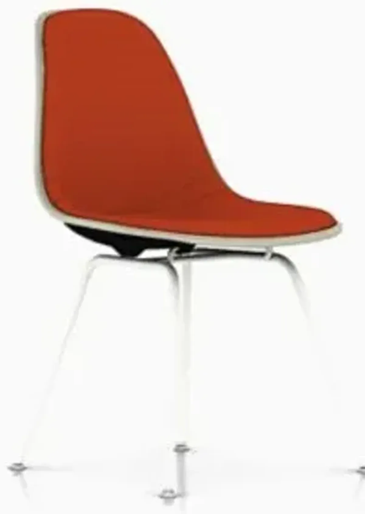 Eames Molded Plastic Side Chair with 4-Leg Base, Upholstered