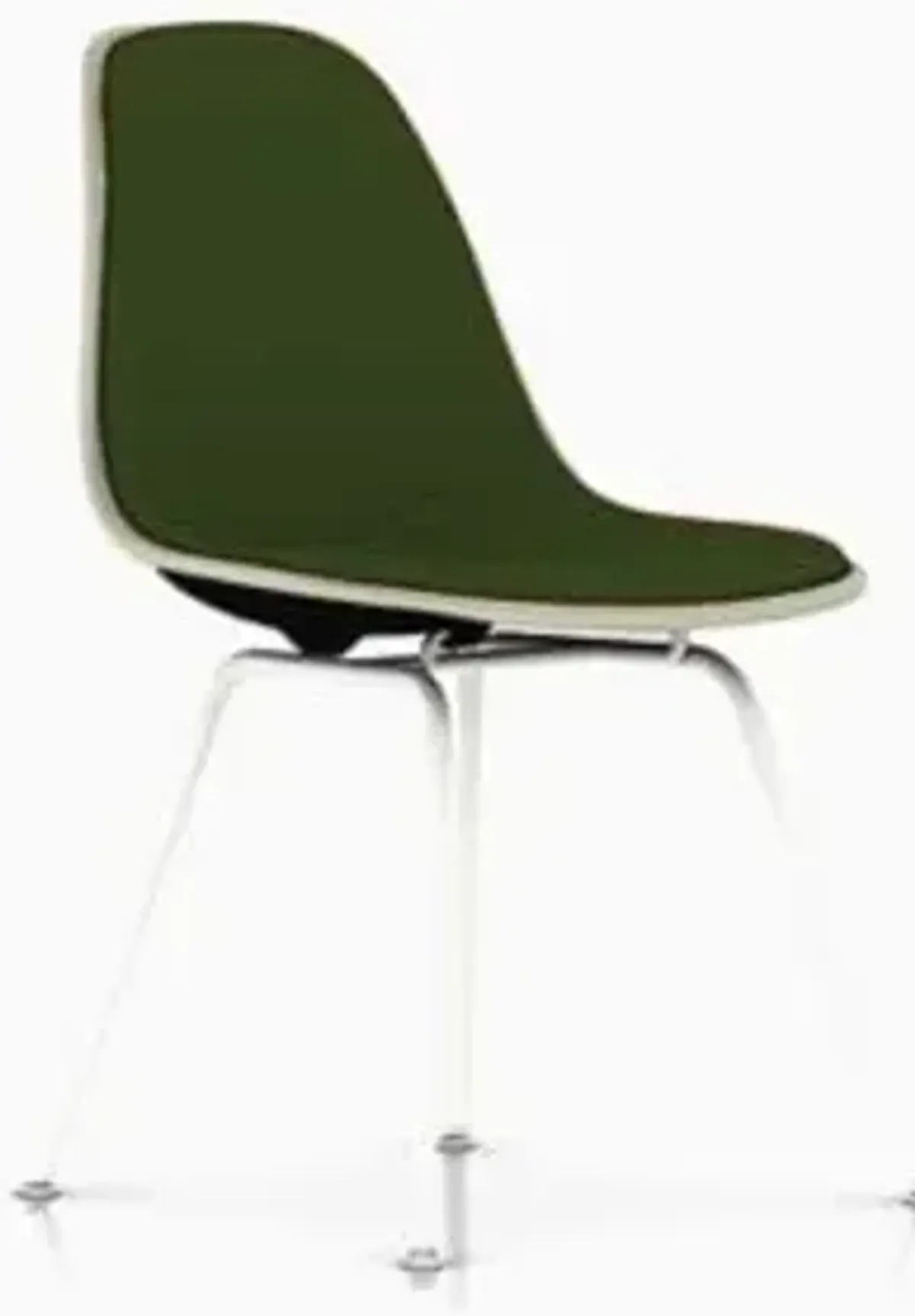 Eames Molded Plastic Side Chair with 4-Leg Base, Upholstered