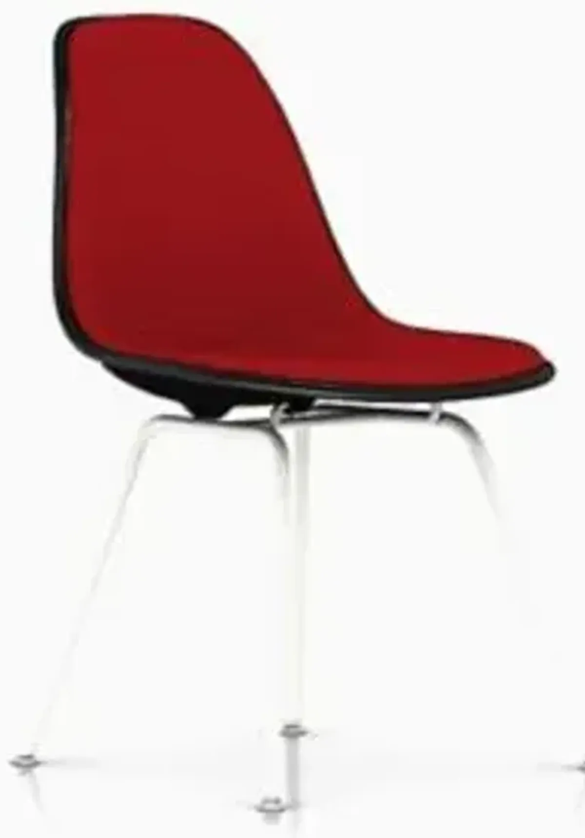 Eames Molded Plastic Side Chair with 4-Leg Base, Upholstered